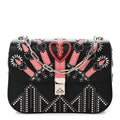 Vitello Loveblade Embellished Chain Flap Bag Black Multicolor
