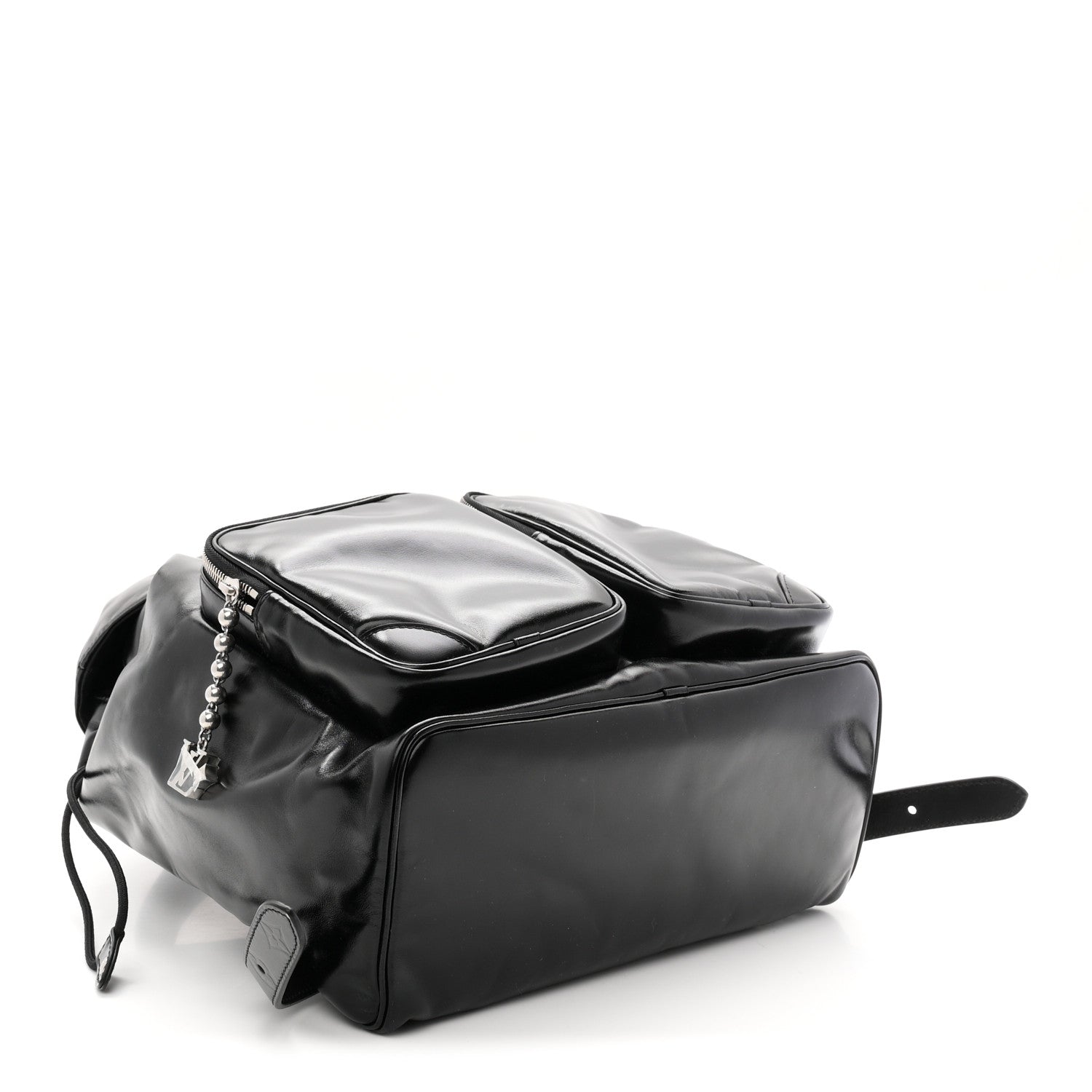 Shiny Calfskin Montsouris Cargo Backpack Black