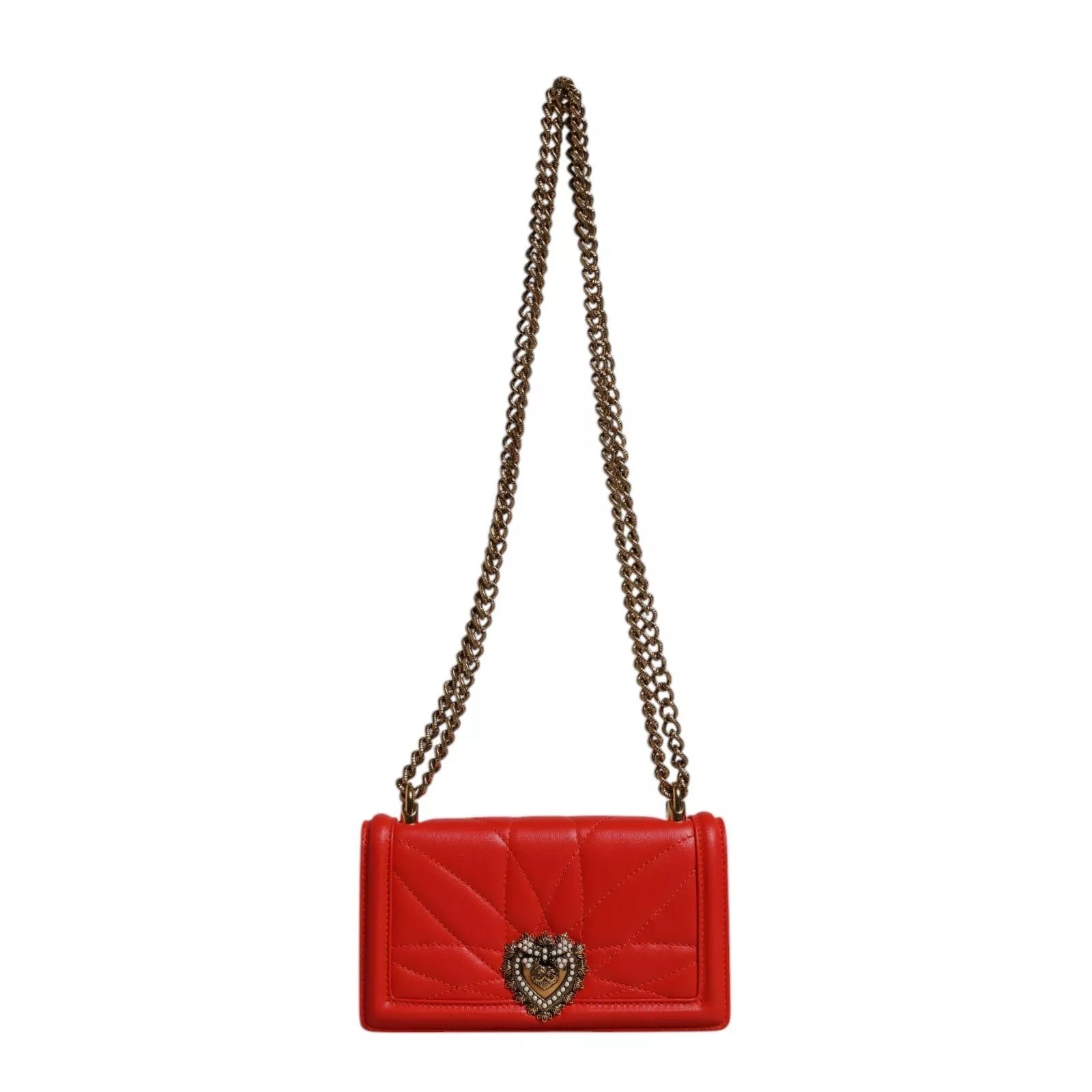 Dolce & Gabbana Red Quilted Devotion Crossbody 11 PRO Phone case Women's bag ( )