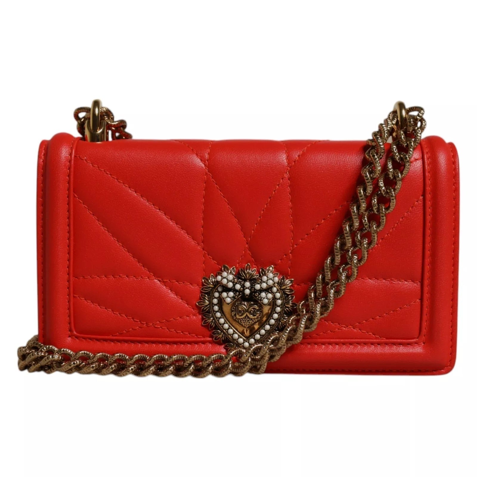 Dolce & Gabbana Red Quilted Devotion Crossbody 11 PRO Phone case Women's bag ( )