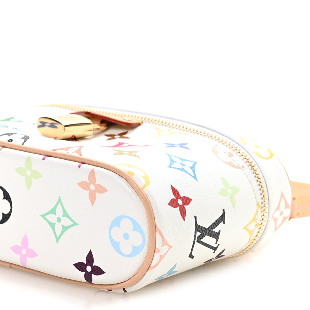 LV x TM Monogram Multicolor Vanity Chain Pouch White