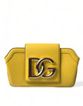 Dolce & Gabbana Yellow Smooth Leather DG Logo Clutch Crossbody Case Women's Bag