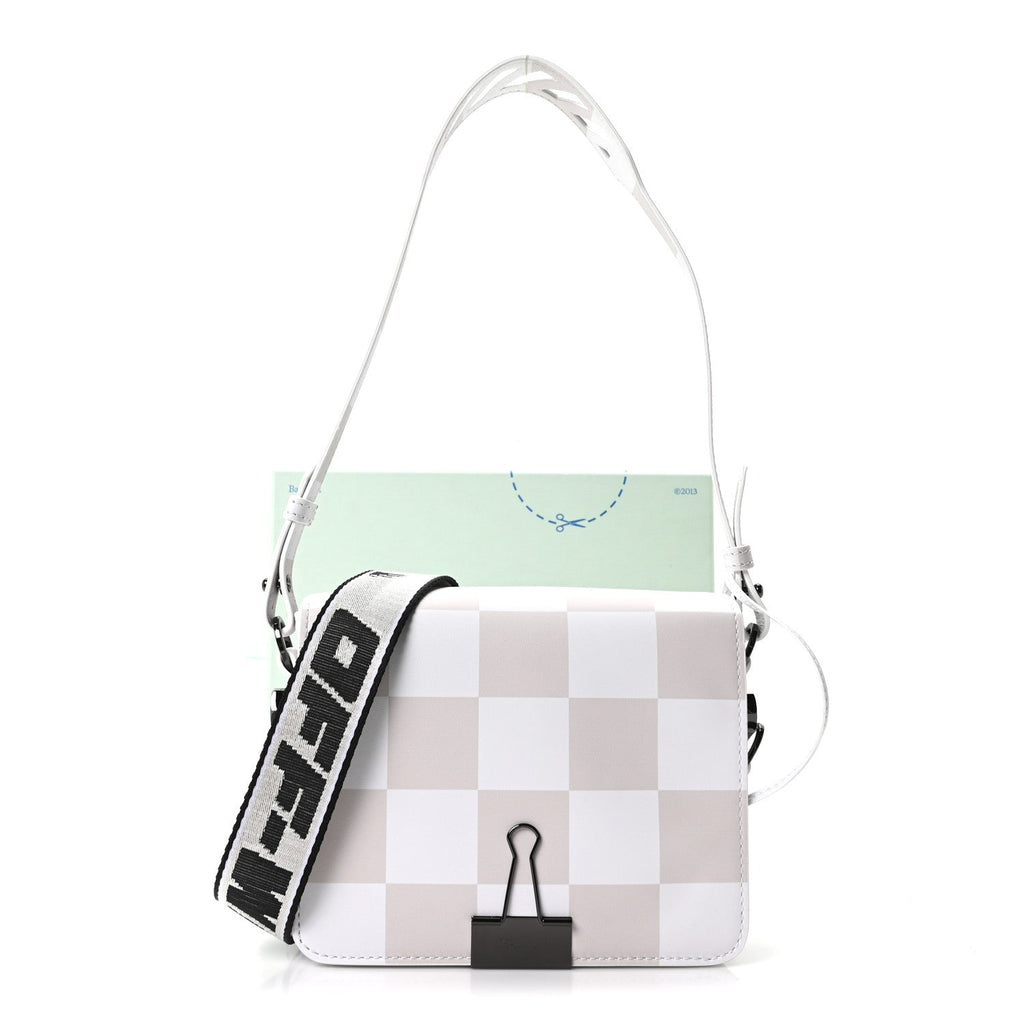 Calfskin Figures of Speech Binder Clip Bag White Beige