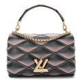 Lambskin Malletage Top Handle GO-14 MM Black Pink