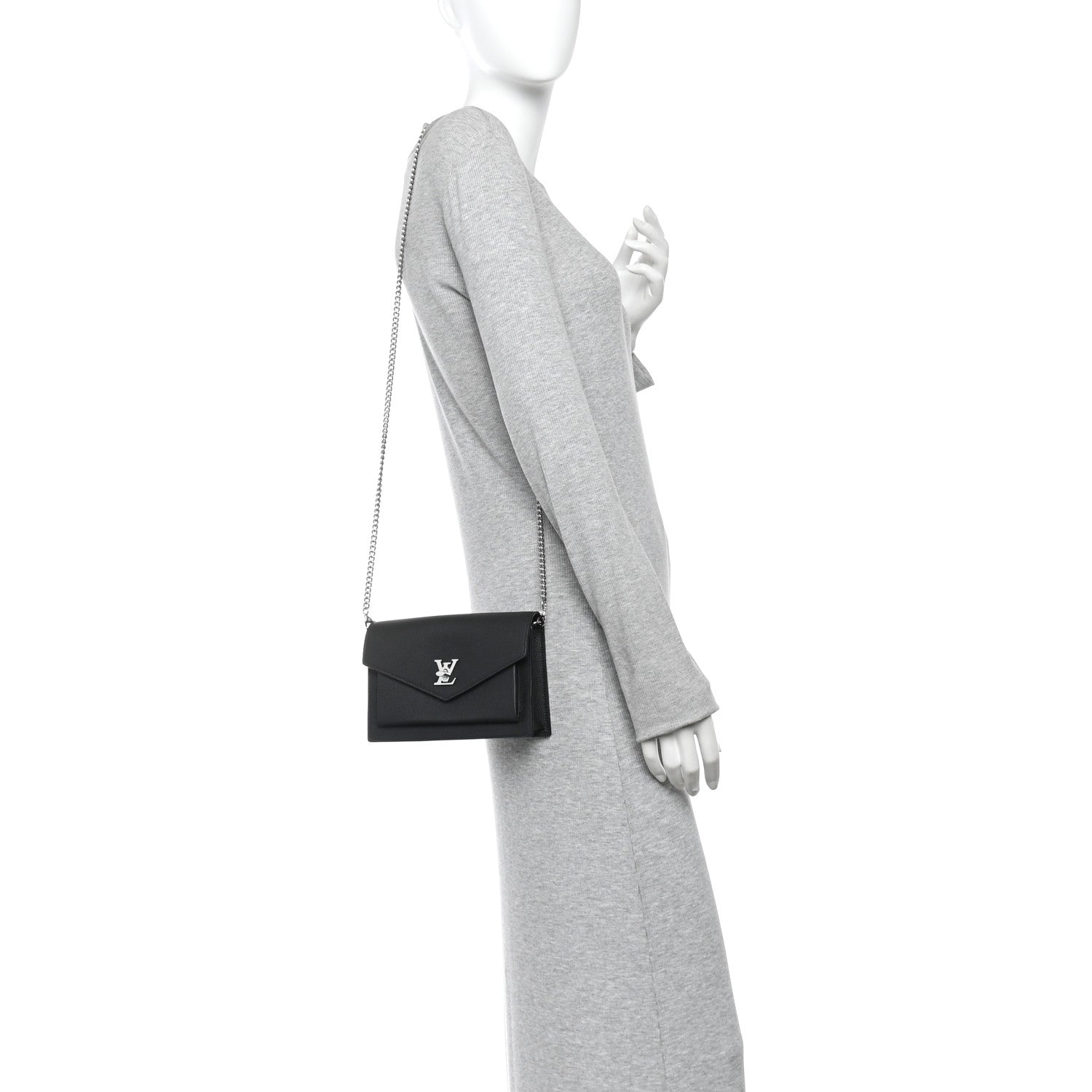 Soft Calfskin My Lockme Chain Pochette Black