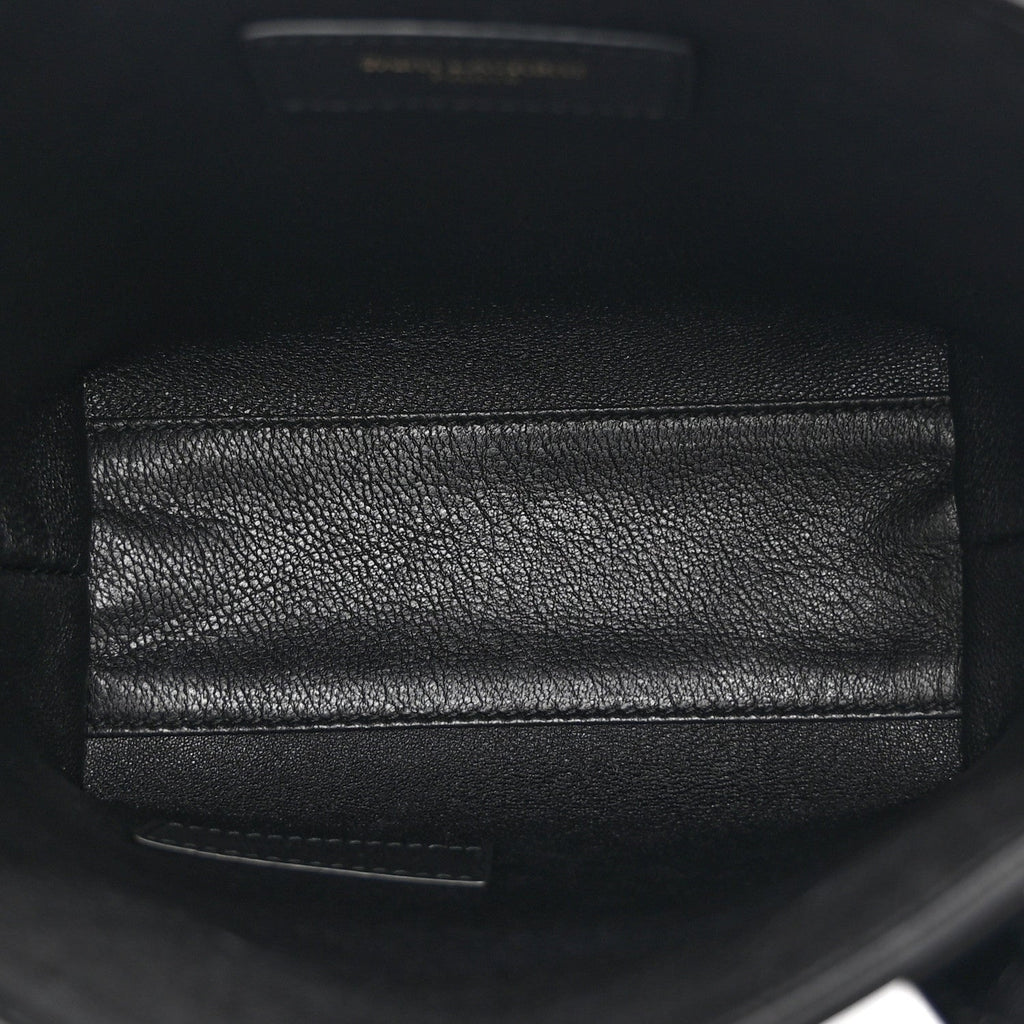 Calfskin Crocodile Embossed Paris Mini Toy Shopper Tote Black