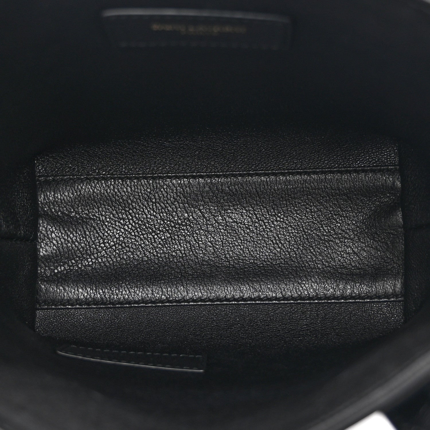 Calfskin Crocodile Embossed Paris Mini Toy Shopper Tote Black