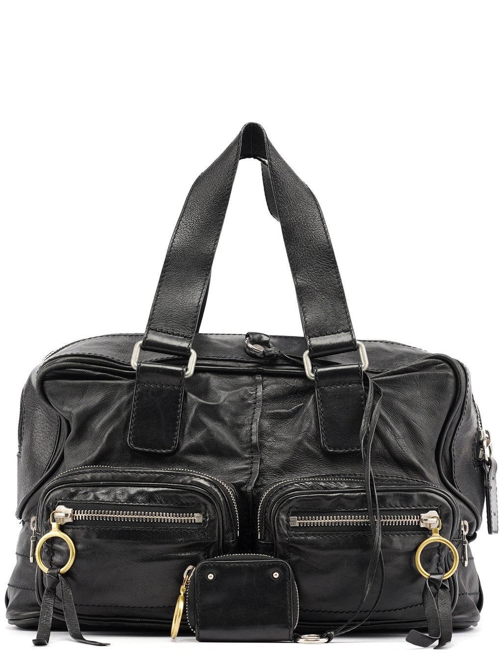 Black Leather Betty Tote Bag