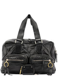 Black Leather Betty Tote Bag