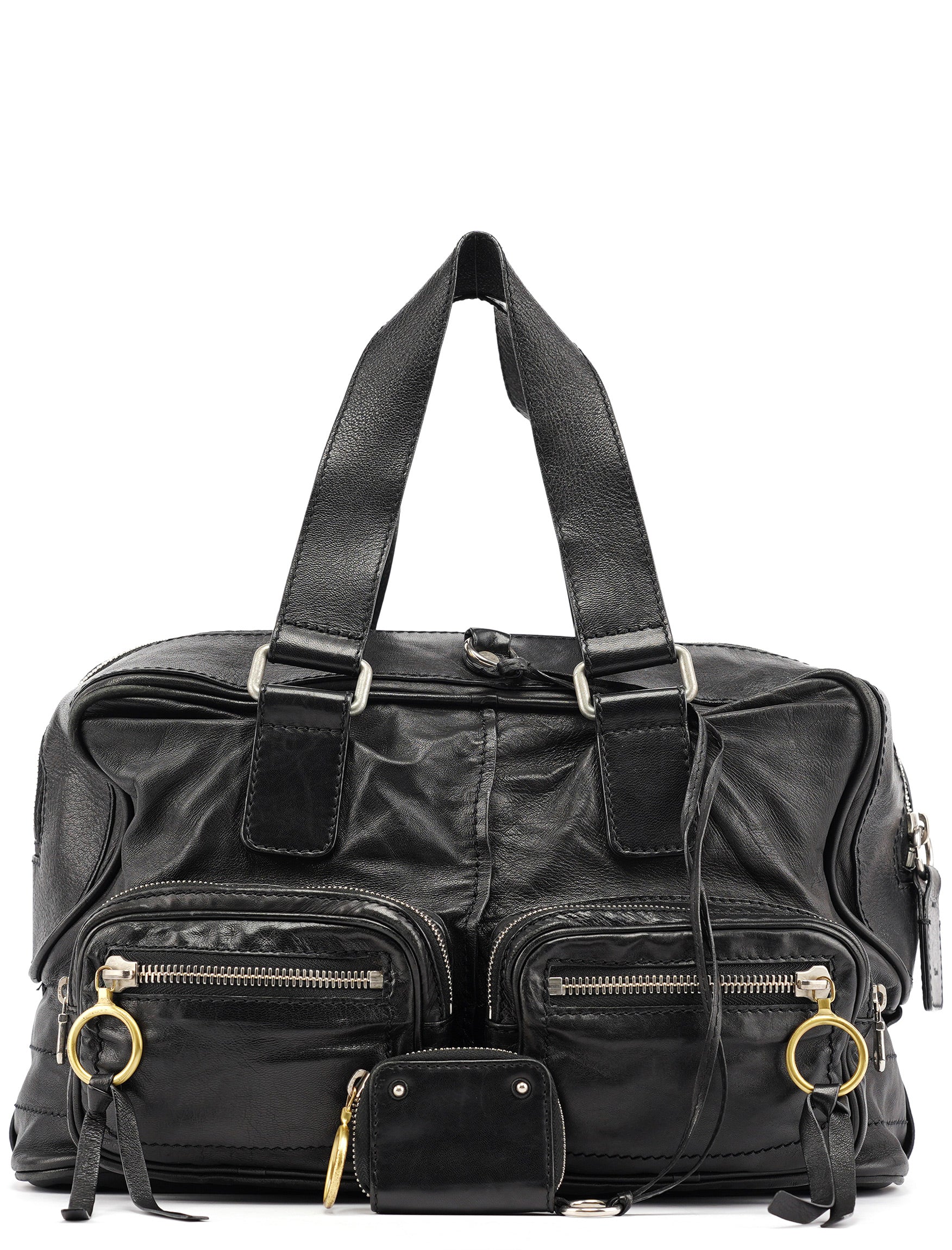 Black Leather Betty Tote Bag