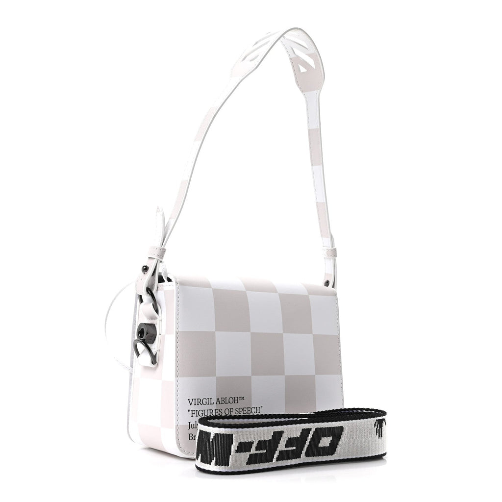 Calfskin Figures of Speech Binder Clip Bag White Beige