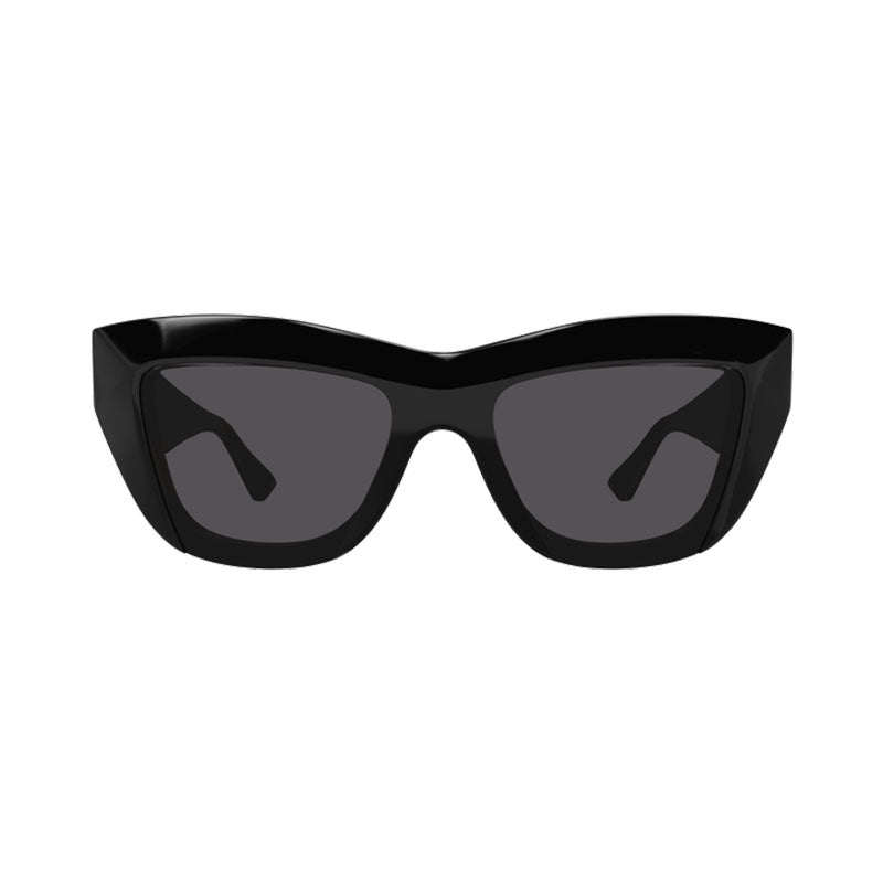 Bottega Veneta Sunglasses Rectangle Full Rim, Black Frame and Grey Lens BV1218S001