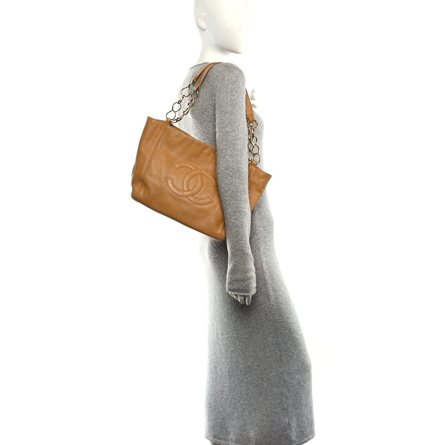 Caviar CC Timeless Shopping Tote Beige