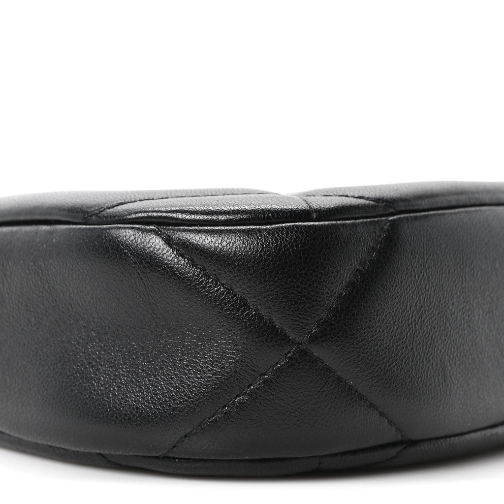 Lambskin Quilted Chanel 19 Hobo Clutch With Chain Black