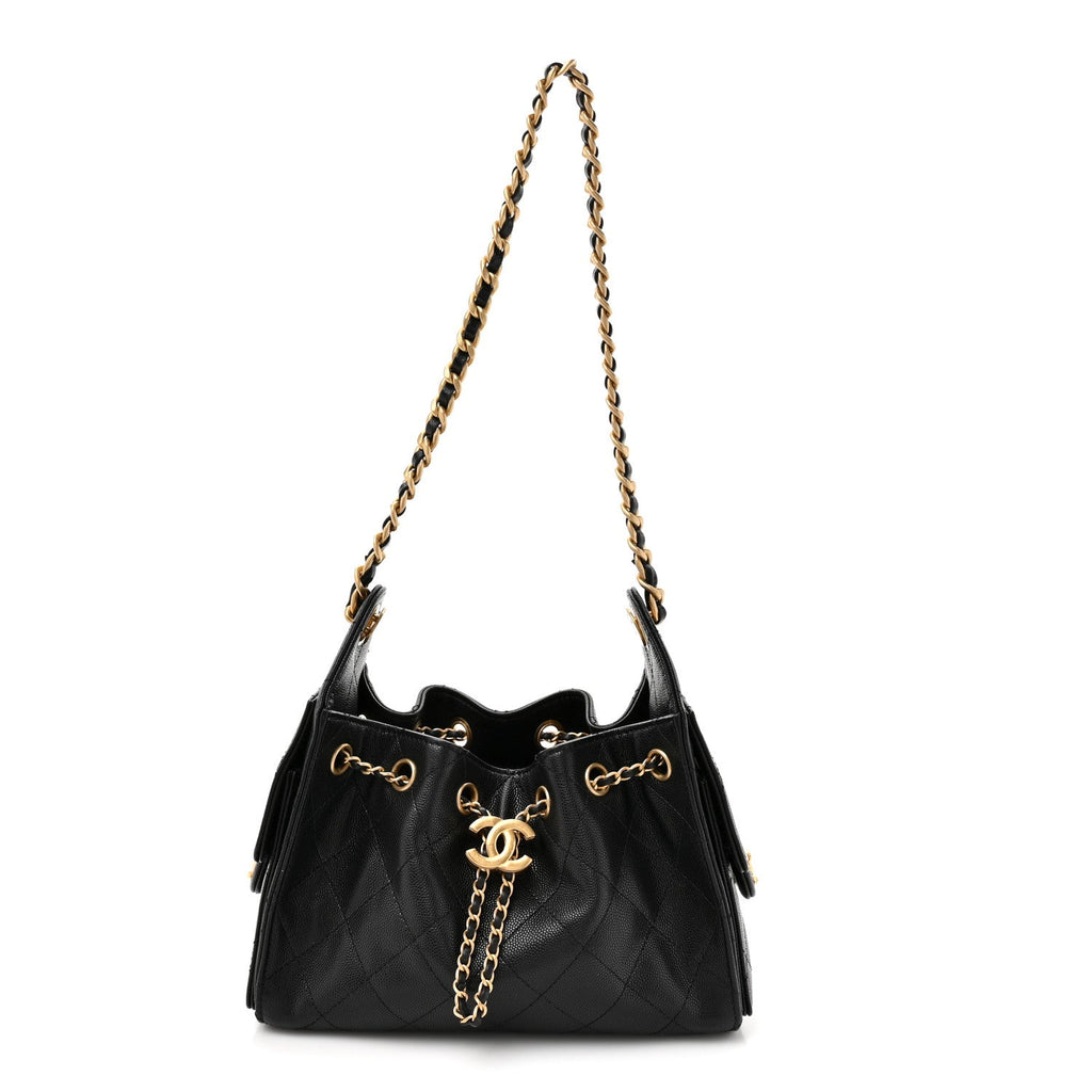 Caviar Quilted Mini Chanel 25 Handbag Black