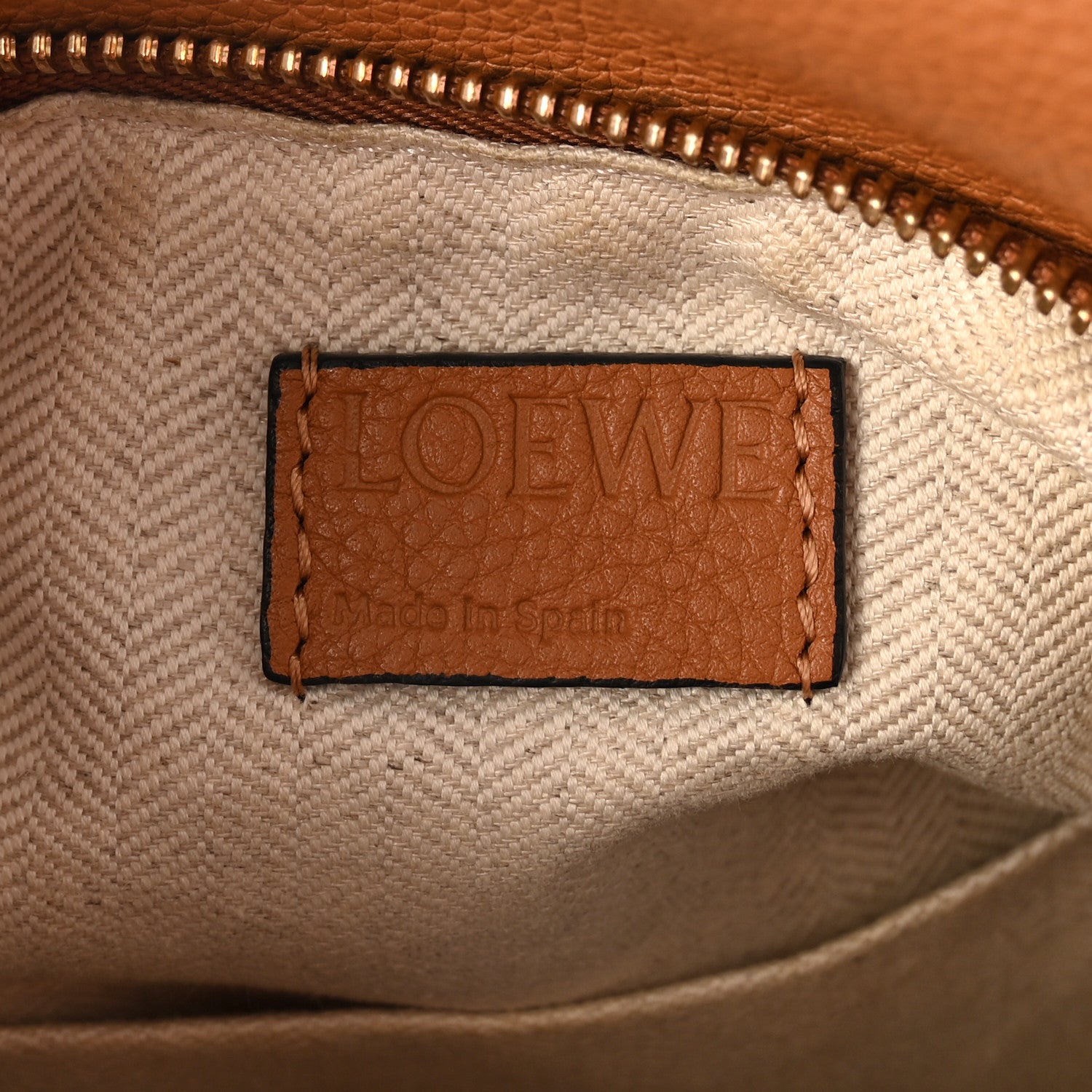 Grained Calfskin Small Puzzle Bag Tan