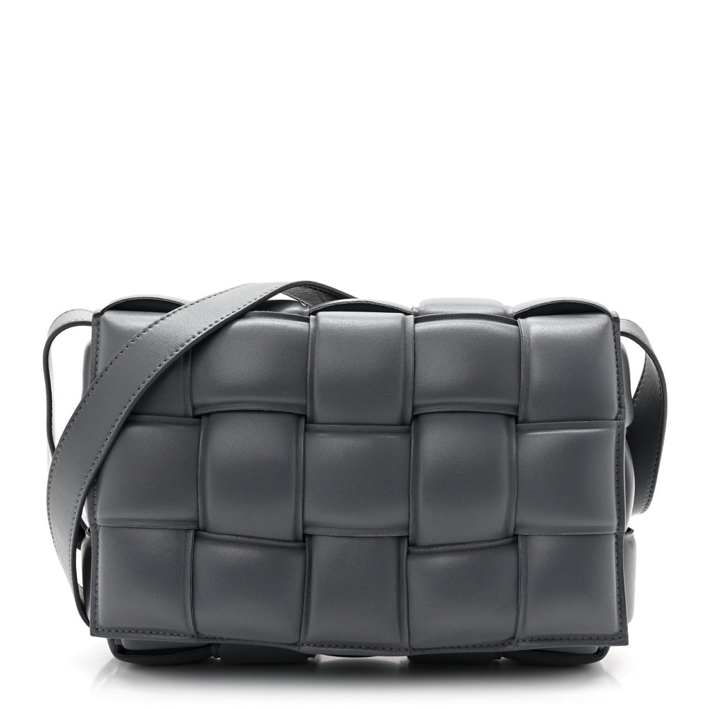 Nappa Maxi Intreccio Padded Cassette Crossbody Bag Thunder