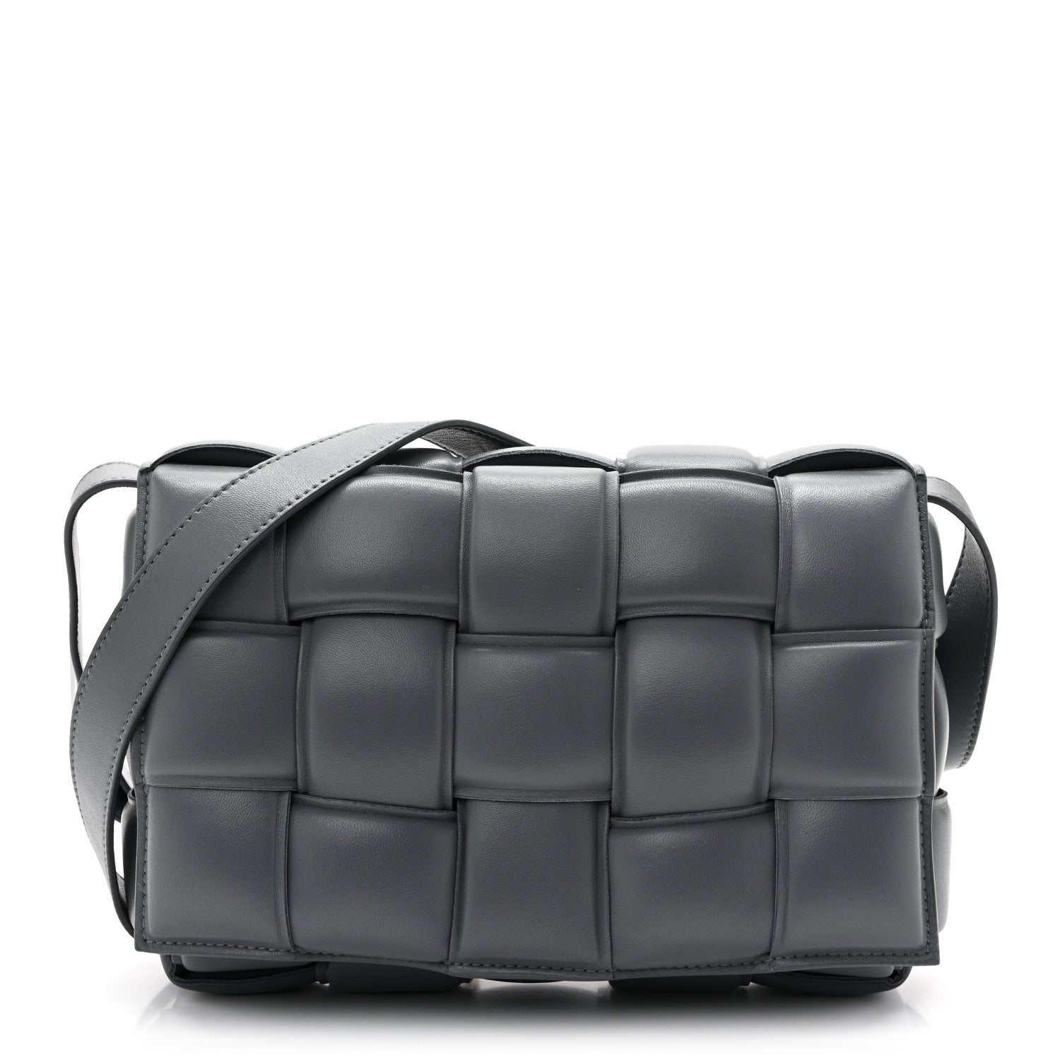 Nappa Maxi Intreccio Padded Cassette Crossbody Bag Thunder