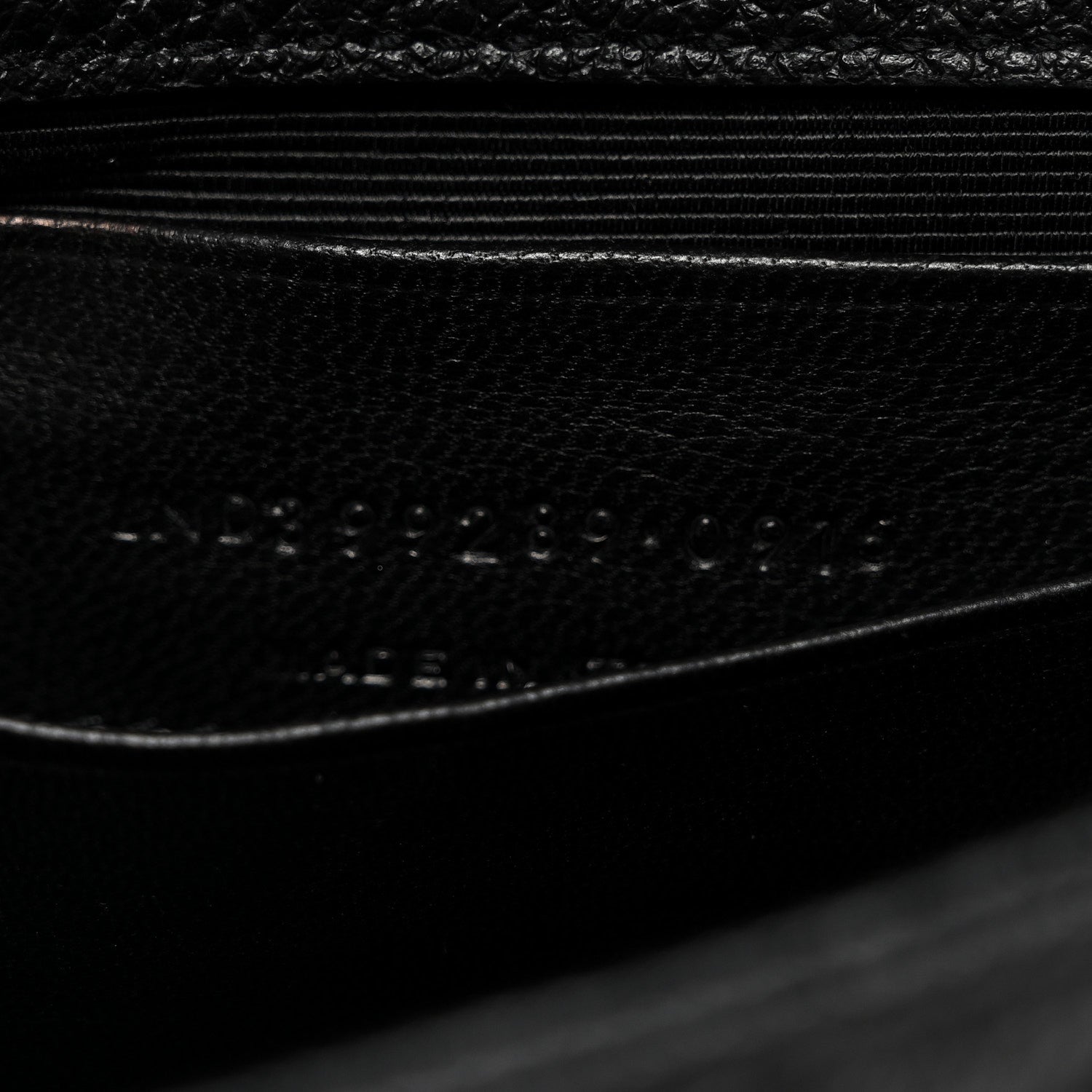 Grained Calfskin Matelasse Chevron Classic Monogram Baby Chain Bag Black
