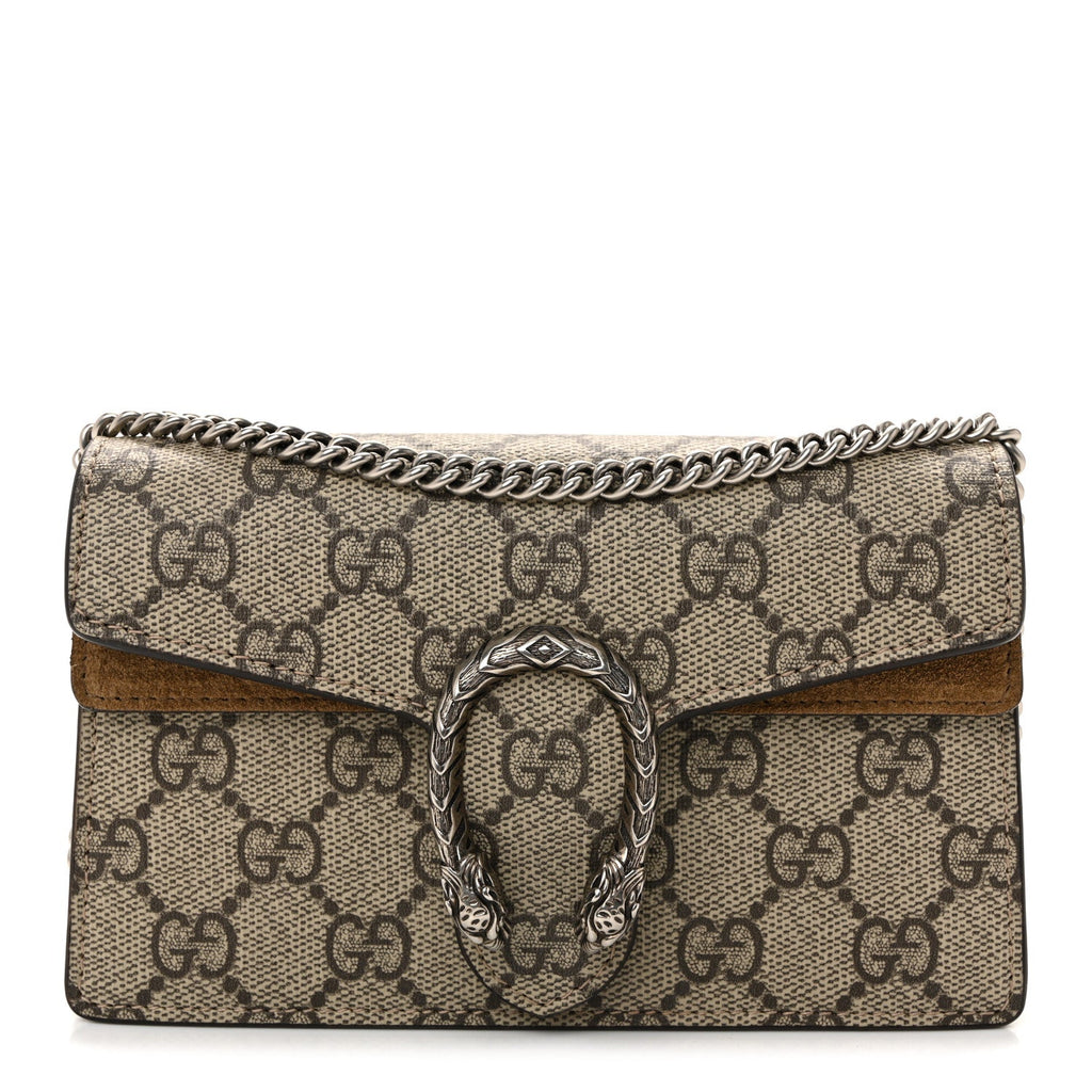 GG Supreme Monogram Super Mini Dionysus Shoulder Bag Taupe