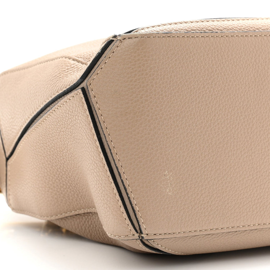 Grained Calfskin Small Puzzle Bag Sand