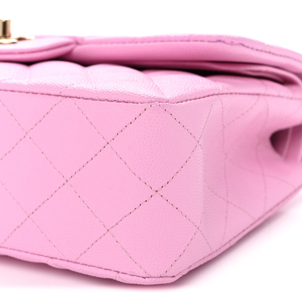 Caviar Quilted Small Double Flap Pink