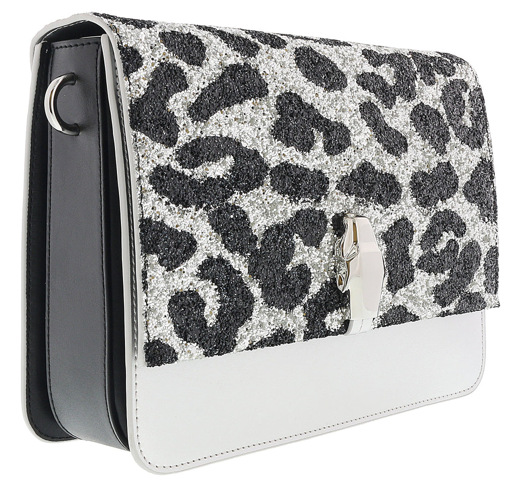Class Roberto Cavalli Milano Rmx 00 Silver/Black Large Shoulder Bag