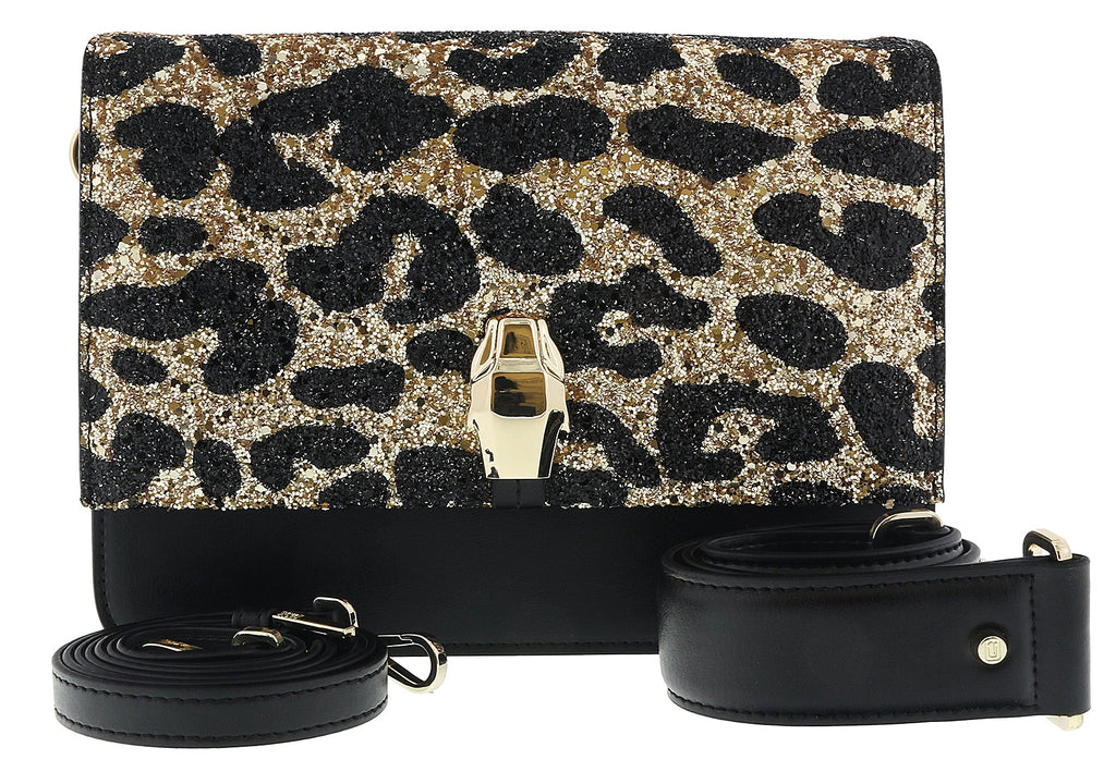 Class Roberto Cavalli Milano Rmx 00 Light Gold/Black Large Shoulder Bag