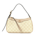 GG Supreme Monogram Textured Dollar Calfskin Small Ophidia Hobo Beige Mystic White Oatmeal
