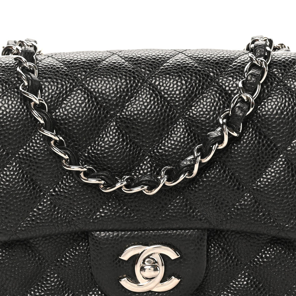 Caviar Quilted Mini Square Flap Black