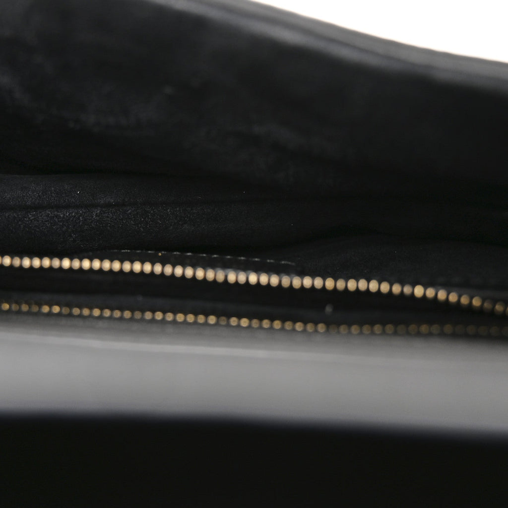 Grained Calfskin Saddle Bag Black