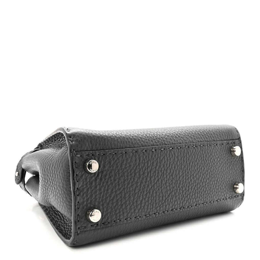 Cuoio Romano Selleria Bi-Color Mini Peekaboo Iconic Satchel Asfalto Latte
