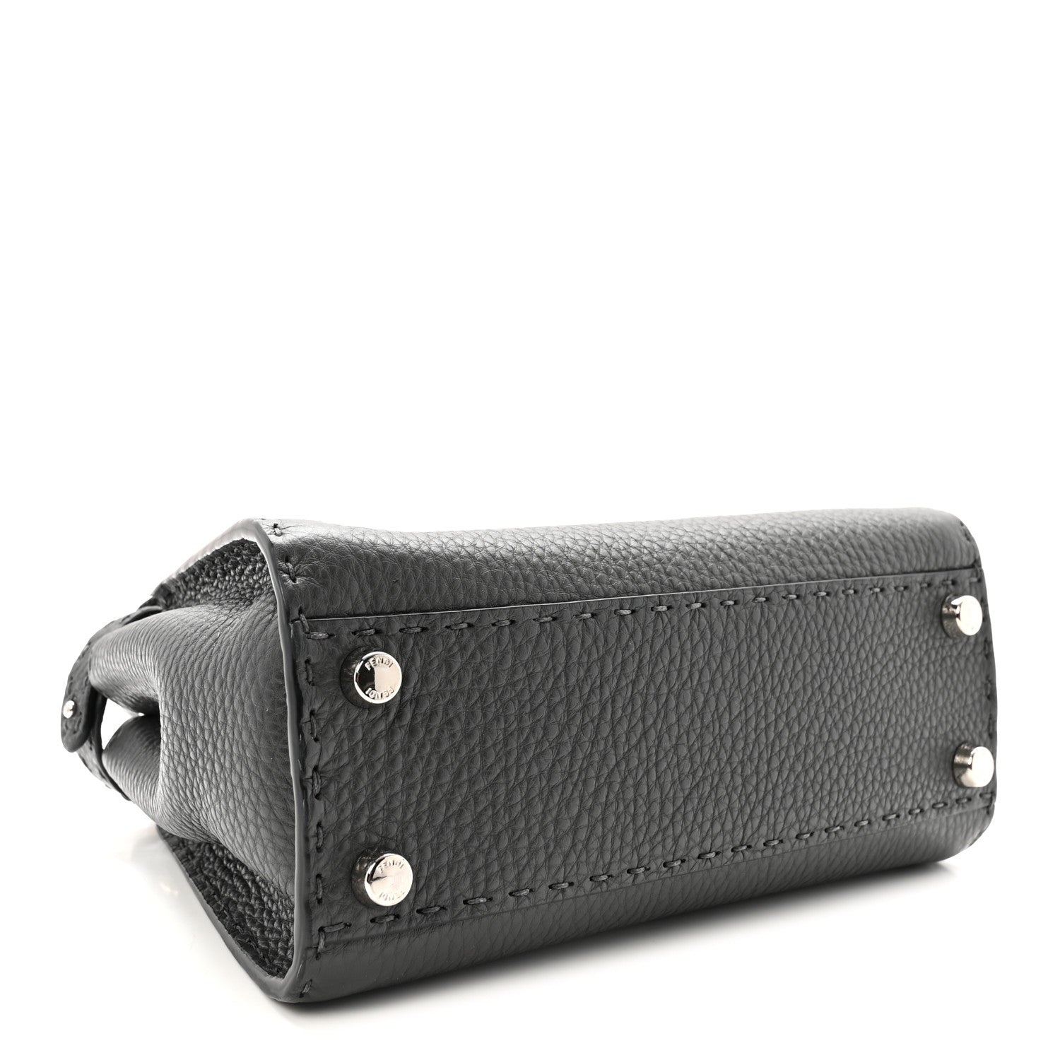 Cuoio Romano Selleria Bi-Color Mini Peekaboo Iconic Satchel Asfalto Latte
