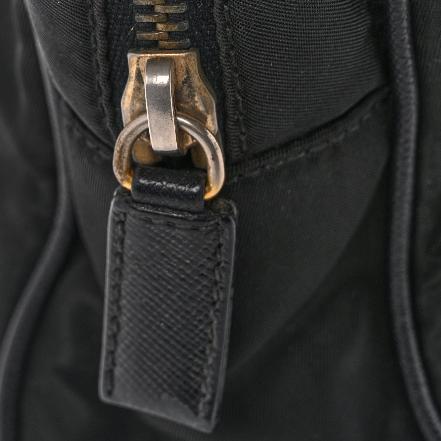 Nylon Saffiano Small Top Handle Bag Black
