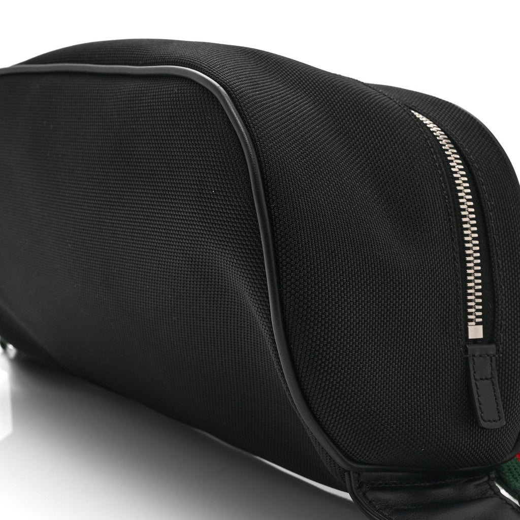Techno Canvas Web Large Belt Bag Black