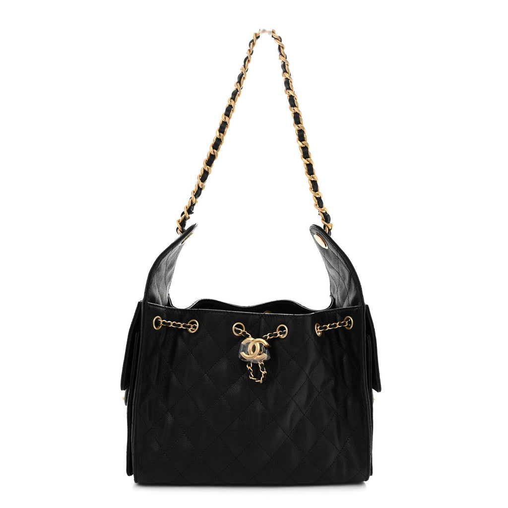 Caviar Quilted Small Chanel 25 Handbag Black
