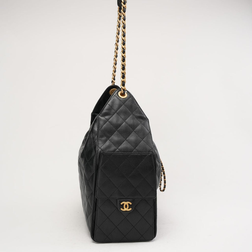 Chanel 25 Medium Caviar Gold-Tone Black 2025