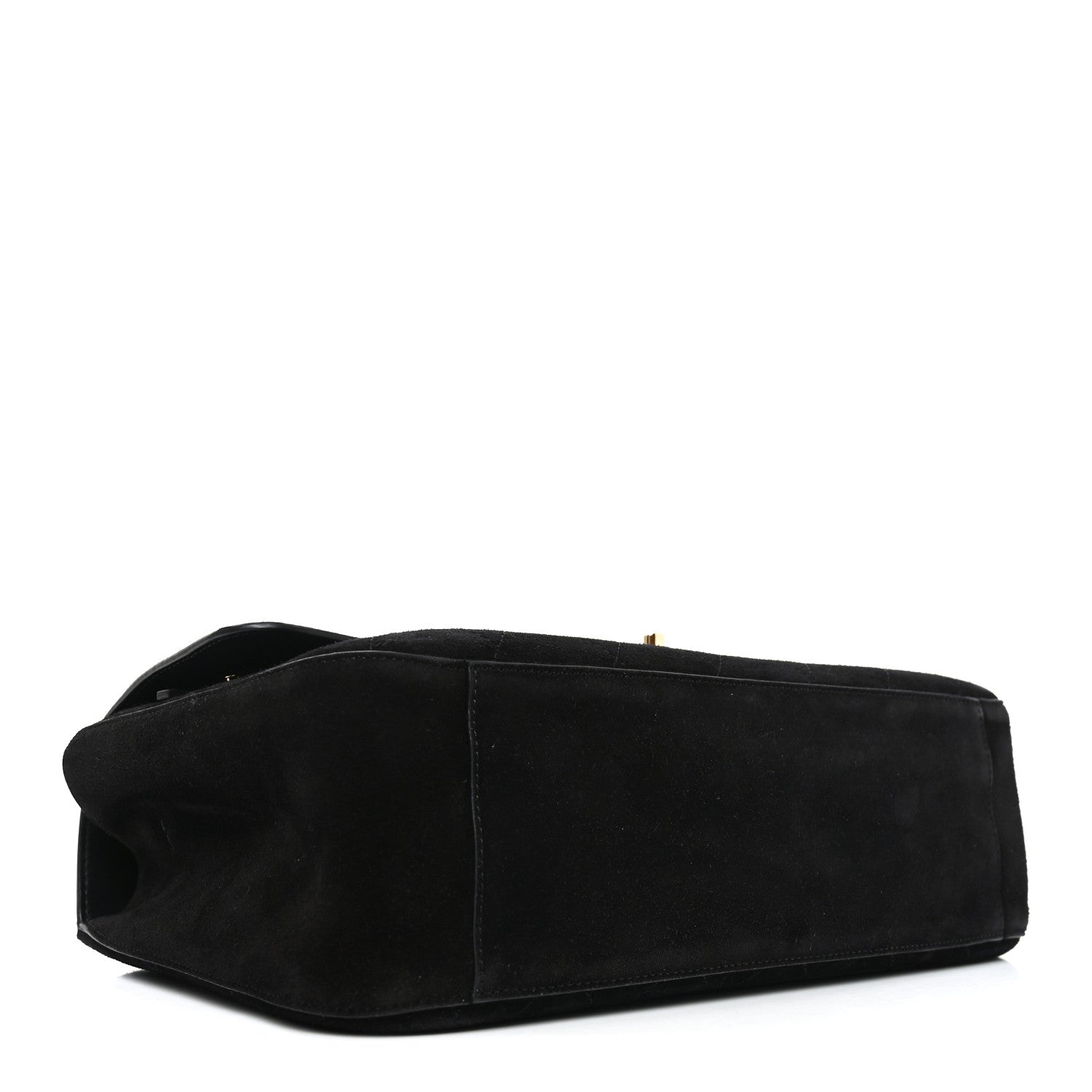 Suede Calfskin Small Souplissimo Maxi Flap Black Black