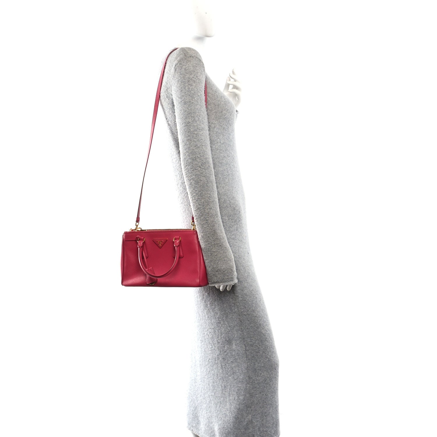 Saffiano Small Galleria Double Zip Tote Peonia