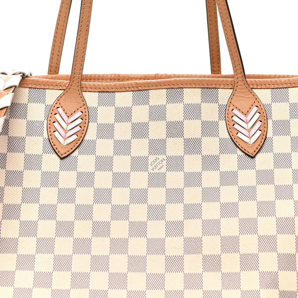 Damier Azur Braided Neverfull MM Orange