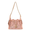 Perforated Calfskin Quilted Mini Chanel 25 Handbag Light Pink