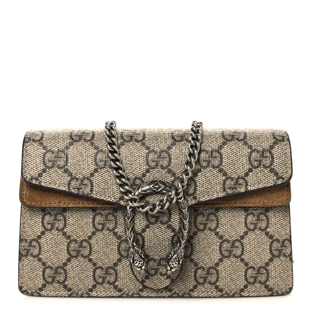 GG Supreme Monogram Super Mini Dionysus Shoulder Bag Taupe