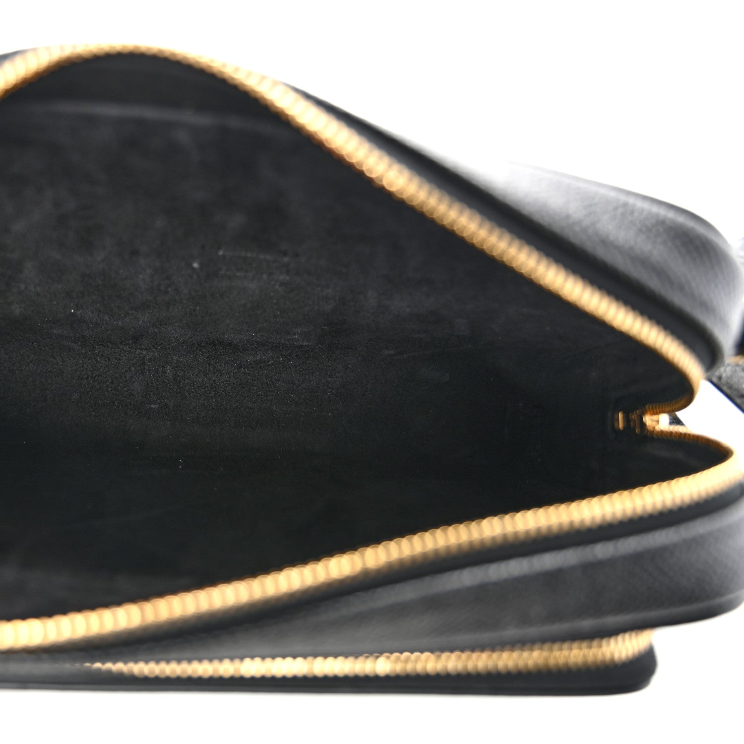 Grained Calfskin Caro Double Pouch Black Black
