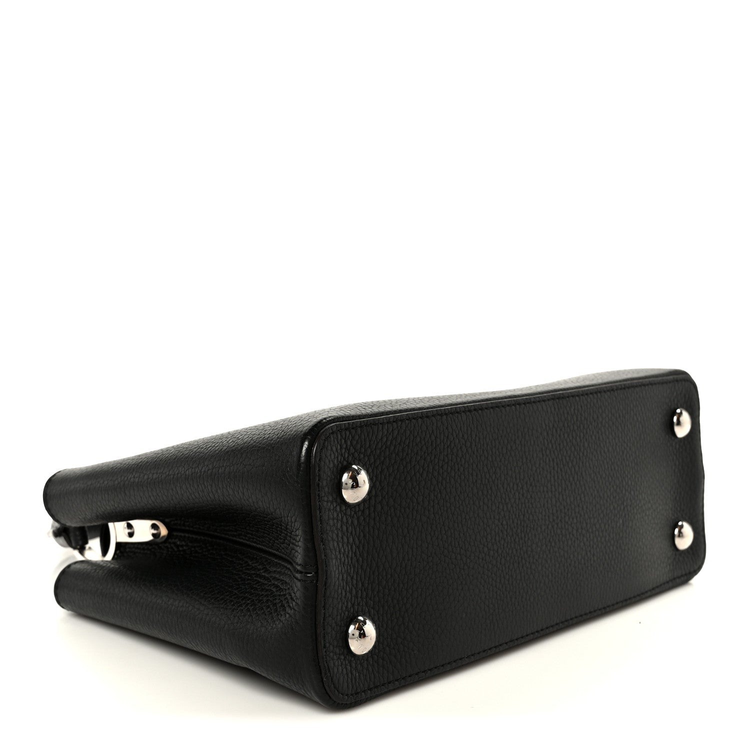 Taurillon Capucines MM Black Fuchsia