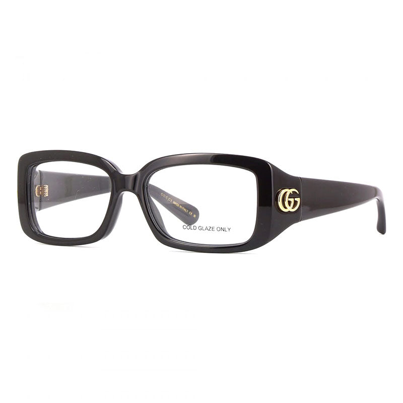 Gucci Eyeglasses Rectangle Full Rim, Transparent Blue Frame and Clear Demo Lenses Lens GG1406O003