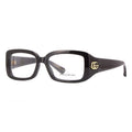 Gucci Eyeglasses Rectangle Full Rim, Transparent Blue Frame and Clear Demo Lenses Lens GG1406O003