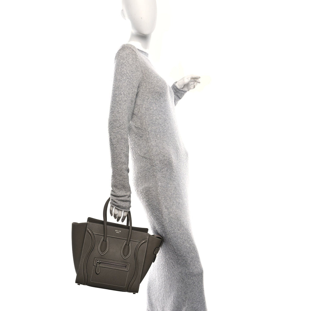 Drummed Calfskin Micro Luggage Souris