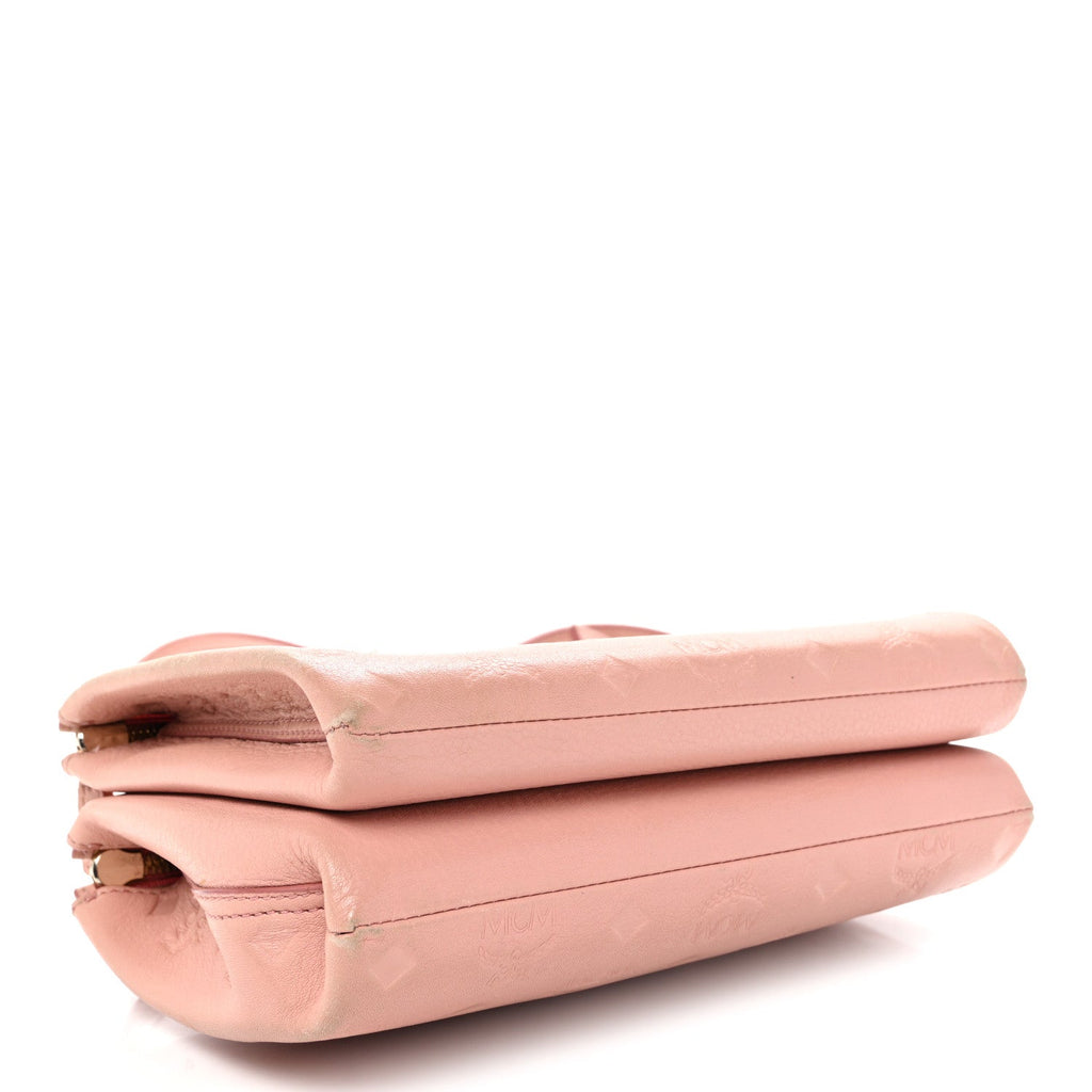 Calfskin Ottomar Monogram Small Crossbody Zip Messenger Pouch Pink Blush