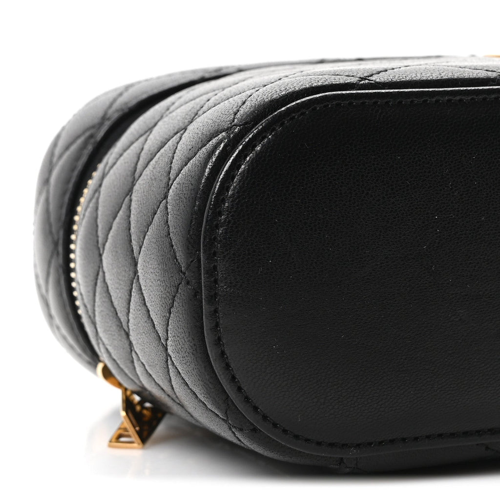 Lambskin Quilted Mini Gaby Vanity Case Black