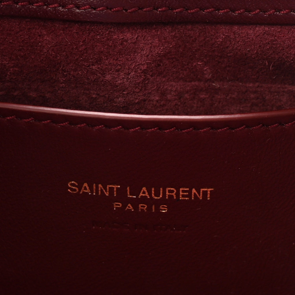 Patent Calfskin Le 5 A 7 Mini Hobo Red Grenat